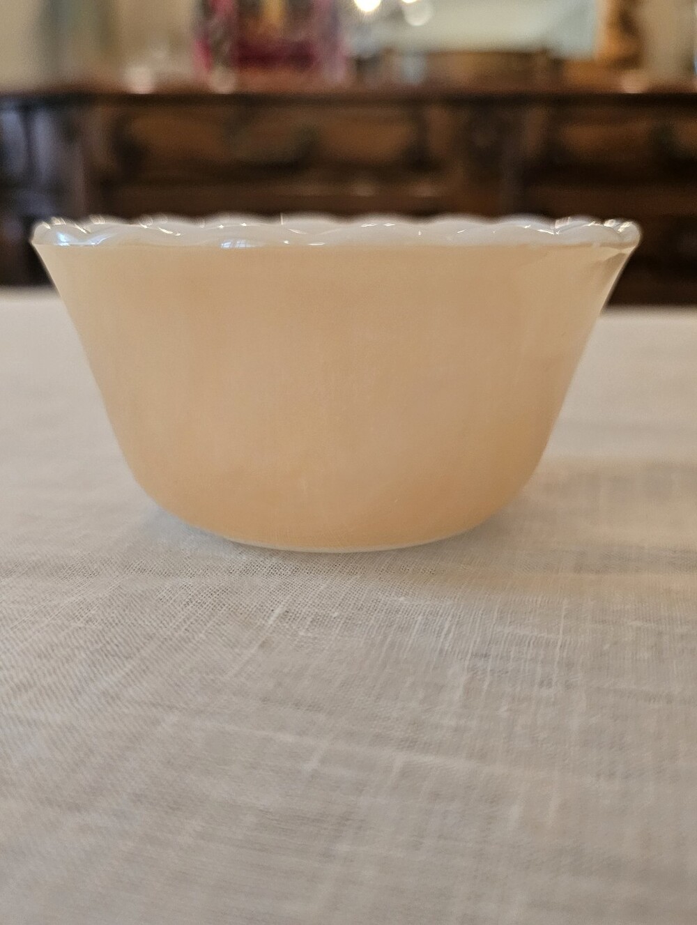 Vintage Fire King Anchor Hocking Copper Tint Peach Lustre Ramekin Custard Bowl